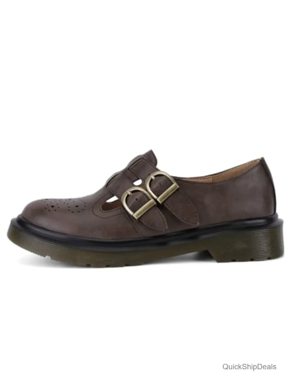 Chunky Mary Janes Women Double Buckle Strap Platform Shoes Faux Leather